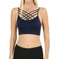 thumbnail image 1 of Women's Sleeveless Bustier Crop Top Cage Crisscross Cutout Bralette Bra Top (No Pad), 1 of 4