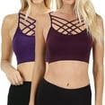 thumbnail image 1 of Women's Sleeveless Bustier Crop Top Cage Crisscross Cutout Bralette Bra Top (No Pad), 1 of 4