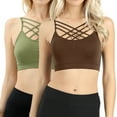 thumbnail image 1 of Women's Sleeveless Bustier Crop Top Cage Crisscross Cutout Bralette Bra Top (No Pad), 1 of 4