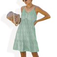 thumbnail image 1 of Women's Sleeveless Button Front Midi Dress with Adjustable Straps - Large, Green, 1 of 6