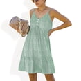 thumbnail image 1 of Women's Sleeveless Button Front Midi Dress with Adjustable Straps - X Large, Green, 1 of 6