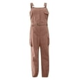 thumbnail image 1 of Women's Sleeveless Cargo Jumpsuit Utility Romper with Adjustable Straps, Belted Waist, Multiple Pockets, Fashion Long Pants Casual Overalls (S-XXL), 1 of 1