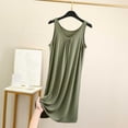 thumbnail image 1 of Women's Sleeveless Casual Dress, Solid Color Summer Nightgown, Loose Fit Thin Fabric for Home Wear, 1 of 3
