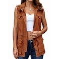 thumbnail image 1 of Women Sleeveless Casual Vest Lightweight Drawstring Jackets with Pockets, 1 of 5