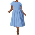 thumbnail image 1 of Women's Sleeveless Casual Ruffle-Trim Midi Dresses, 1 of 4