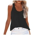 thumbnail image 1 of Women's Sleeveless Casual T-Shirt Soft Comfortable Slim Fit O Neck Solid Color Summer Top Blouse, 1 of 2