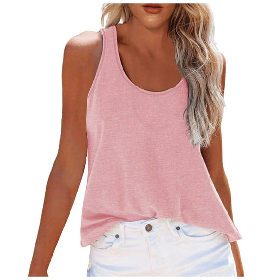 Women's Sleeveless Casual T-Shirt Soft Comfortable Slim Fit O Neck Solid Color Summer Top Blouse