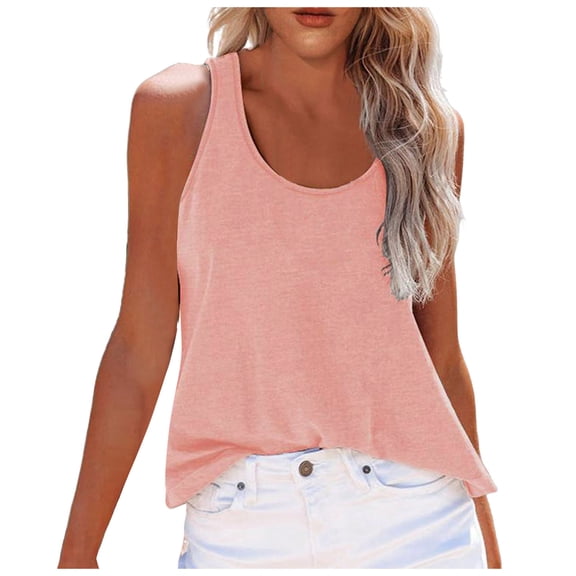 Women's Sleeveless Casual T-Shirt Soft Comfortable Slim Fit O Neck Solid Color Summer Top Blouse