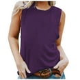 thumbnail image 1 of Women's Sleeveless Casual T-Shirt Soft Comfortable Stretch Fit Summer Tank Top Blouse for Everyday Wear, 1 of 2