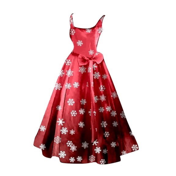 Women's Sleeveless Christmas Evening Party Prom Long Dress Elegant Holiday Formal Gown