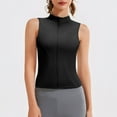 thumbnail image 1 of Women's Sleeveless Crop Shirt Womens Workout Tops Sleeveless Workout Tops for Women Running Tops for Women Zip Up Workout Running Tank Tops Stand-Up Collar Sleeveless Breathable Slim Sports Tanks, 1 of 5