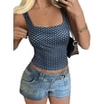 thumbnail image 1 of Women's Sleeveless Crop Tank Polka Dots Going Out Basic Tops for Summer S, 1 of 7
