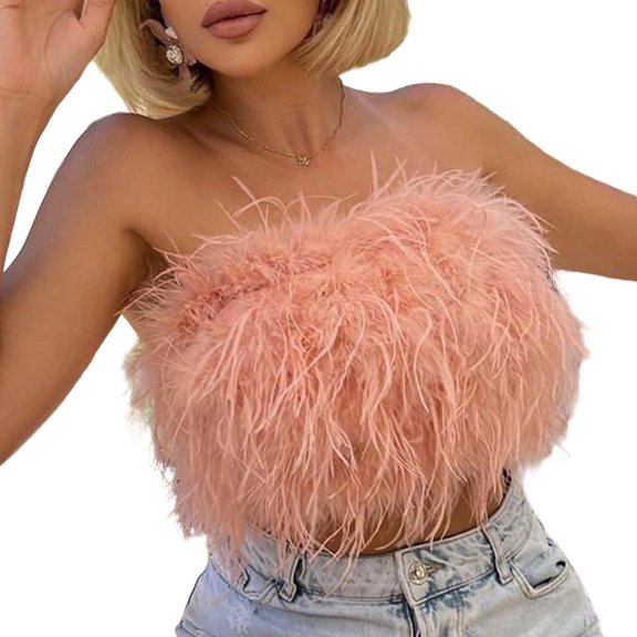 Women's Sleeveless Crop Top Bandeau for Dances Party Attire