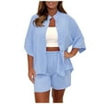 thumbnail image 1 of Women's Sleeveless Crop Top Drawstring Shorts Suit Casual Summer Outfit Stylish Pocket Design Comfortable Two Piece Set, 1 of 2