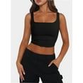 thumbnail image 1 of Women’s Sleeveless Crop Tops Square Neck Workout Fitness Basic Cropped Tank Top, 1 of 4