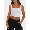 thumbnail image 1 of Women’s Sleeveless Crop Tops Square Neck Workout Fitness Basic Cropped Tank Top, 1 of 4