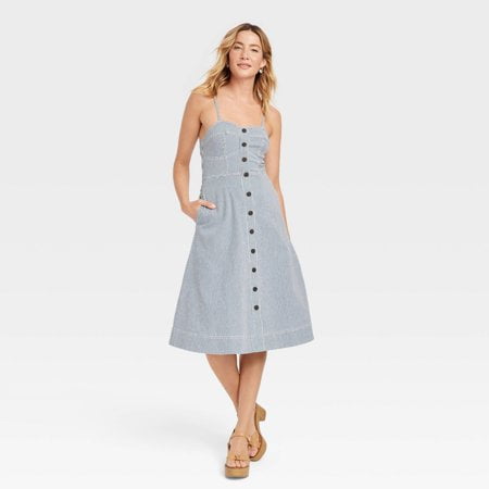 Target Universal Thread Denim Dress Universal Thread Tie Waist