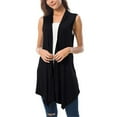 thumbnail image 1 of Women's Sleeveless Draped Open Front Cardigan Vest Asymmetric Hem Women Blouse Women Jacket Lightweight plus Size Jacket for Women, 1 of 7