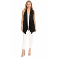 thumbnail image 1 of Women's Sleeveless Draped Open Front Cardigan Vest, 1 of 5