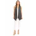 thumbnail image 1 of Women's Sleeveless Draped Open Front Cardigan Vest, 1 of 5