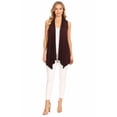 thumbnail image 1 of Women's Sleeveless Draped Open Front Cardigan Vest, 1 of 5