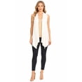 thumbnail image 1 of Women's Sleeveless Draped Open Front Cardigan Vest, 1 of 5