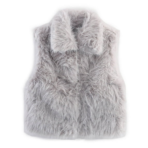 Women's Sleeveless Faux Fur Vest Open Front Fluffy Fall Winter Warm Waistcoat Shaggy Ultra Soft Thick Outwear Vest
