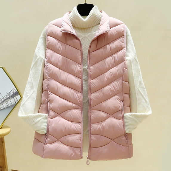 Women's Sleeveless Faux Gilet Vest | Hoodless Zip-Up Outwear Jacket | Lightweight Polyester Layering Piece for Office Commute, Weekend Brunch or Casual Street Style