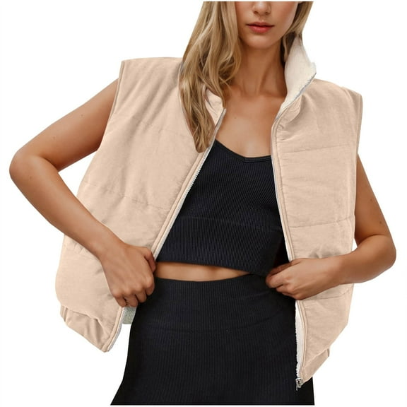 Women's Sleeveless Fleece Casual Vest Coat with Attached Hat for Winter Warmth Wear