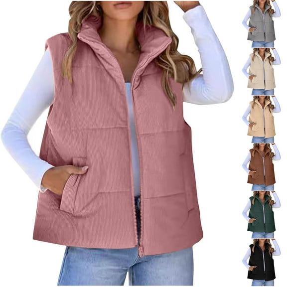 Women's Sleeveless Fleece Casual Vest Coat with Attached Hat for Winter Warmth Wear