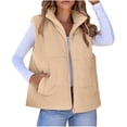 thumbnail image 1 of Women's Sleeveless Fleece Casual Vest Coat with Attached Hat for Winter Warmth Wear, 1 of 6