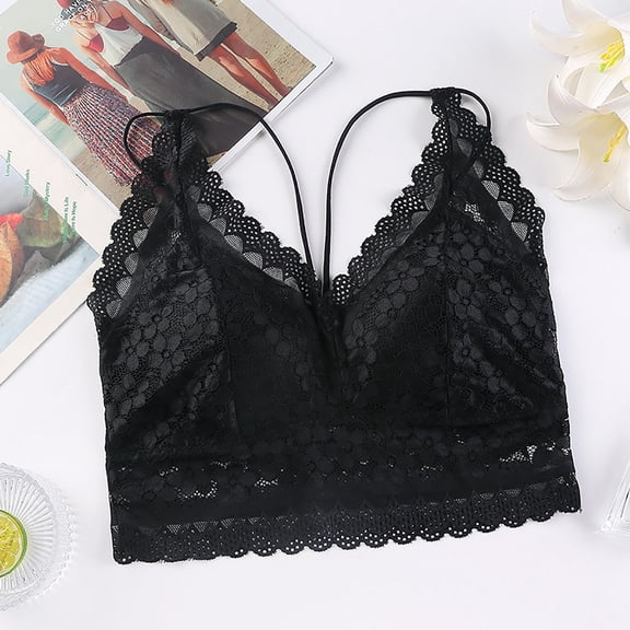 Women's Sleeveless Floral Lace Fashion Bra Padded Tank Tops Spaghetti Strap Bralette Top Silk Camisole Medium Womens Spaghetti Strap Tops Women in Bulk Padded Tops Fitted Tops for Women Camisole with