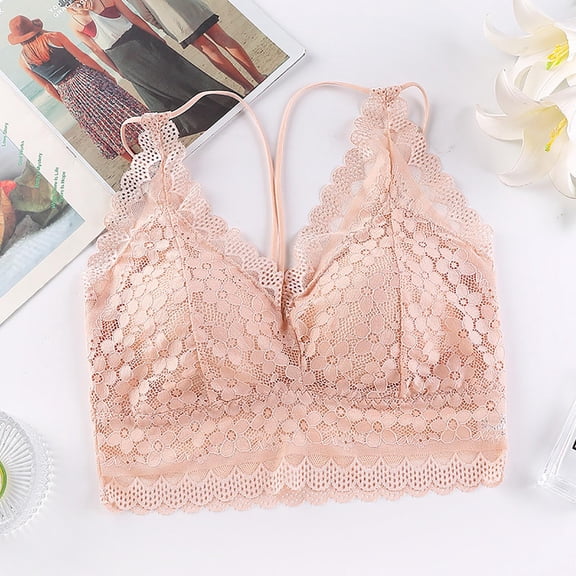 Women's Sleeveless Floral Lace Fashion Bra Padded Tank Tops Spaghetti Strap Bralette Top Women's Camisole Tops Shelf Bra Long Top plus Size Sleep Tops for Women 4x Crop Camisole Padded Ladies