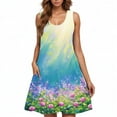 thumbnail image 1 of Women’s Sleeveless Floral Sundress Summer Casual Swing Dress Loose Fit Tank Dress Beach Vacation A Line Dresses, 1 of 4