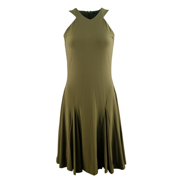 Women's Sleeveless Halter-Neck Jersey Dress-OM-XL