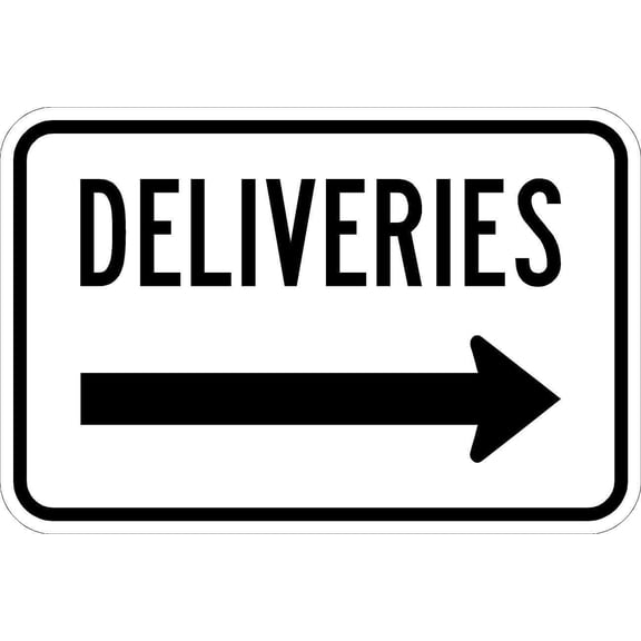 18 x 12 Deliveries Right Arrow Sign - Highly Visible 3M High-Intensity Prismatic Reflective Sheeting - Official Warning Signs for Enhanced Safety - 10-Year 3M Warranty