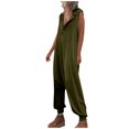 thumbnail image 1 of Women's Sleeveless Hooded Overalls - Adjustable Straps, Wide Leg, Pockets, Casual/Travel, Button Closure (S-XXXL), 1 of 7