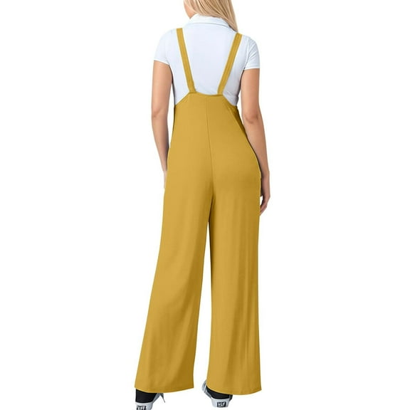Women's Sleeveless Jumpsuit with Tie Waist - Wide Leg Romper for Spring/Summer Casual & Layered Looks