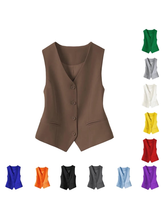 Women's Sleeveless Knit Cardigan Button Detail Vest for Layering