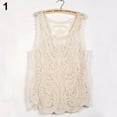 thumbnail image 1 of Women's Sleeveless Lace Tank Top Sexy Embroidery Hollow-out Floral Crochet Shirt, 1 of 6