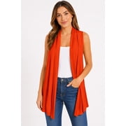 Moa Collection Women's Sleeveless Long Body Cardigan Vest S-3XL