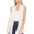thumbnail image 1 of Women's Sleeveless Long Body Open Draped Front Solid Cardigan Vest S-3XL, 1 of 4