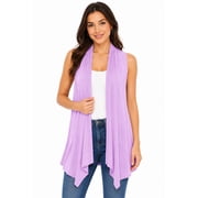 Women's Sleeveless Long Body Cardigan Vest S-3XL
