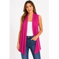 thumbnail image 1 of Women's Sleeveless Long Body Open Draped Front Solid Cardigan Vest S-3XL, 1 of 5