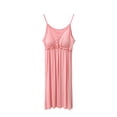 thumbnail image 1 of Women's Sleeveless Long Nightgown Ruched V Neck Full Slip Nightdress with Built in Bra Cami Tank Sleepdress, 1 of 3