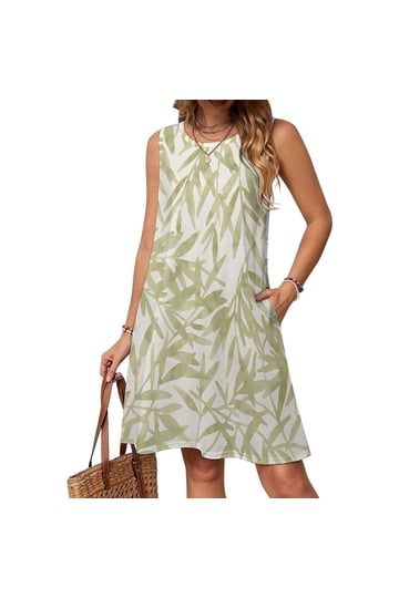 walmart casual summer dresses Womens Dresses Summer Casual Flutter Short Sleeve Crew Neck Smocked Elastic Waist Tiered Midi Dress