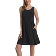 thumbnail image 1 of Women's Sleeveless Loose Plain Dresses T Shirt Tank Casual Short Dress with Pockets, 1 of 3