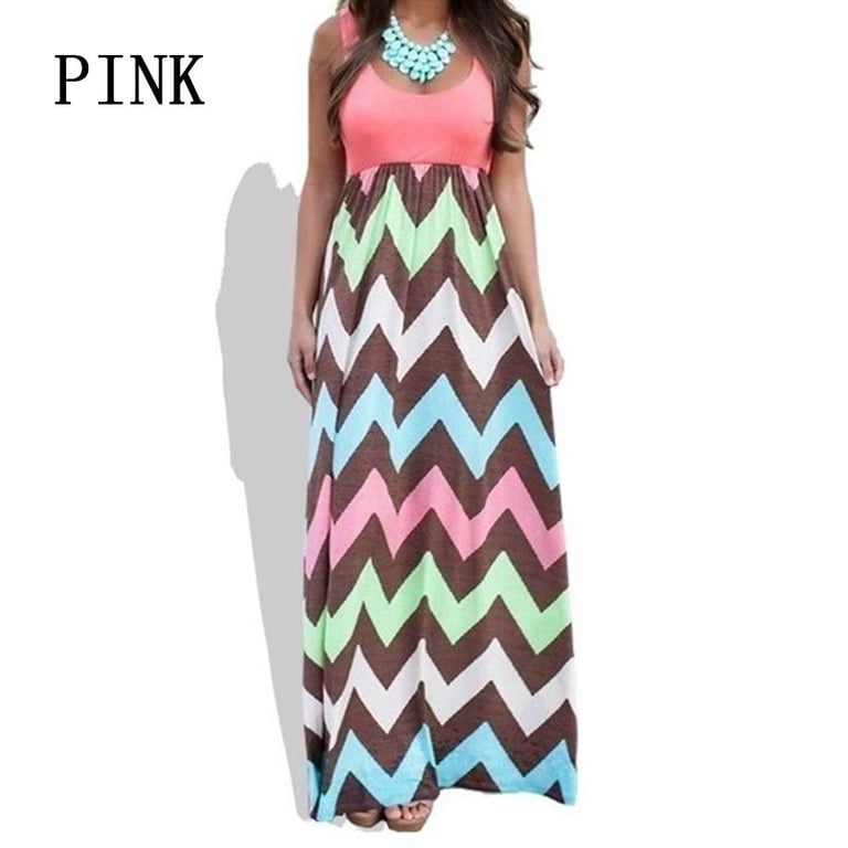 Women's Sleeveless Maxi Dress Maternity Wrap Dress Striped Round Neck BOHO  Dress Casual Beach Party Long Dresses Plus Size - Walmart.com