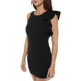 thumbnail image 1 of Women's Sleeveless Mini Cocktail Dress, One Shoulder Ruffle Bodycon Sexy Going Out Party, Spring Summer 2024(Black Small Size), 1 of 6