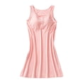 thumbnail image 1 of Women's Sleeveless Nightgown with Built-in Bra - Loose Casual Sleepwear Soft Comfy for All Seasons, Racerback Design, 1 of 5